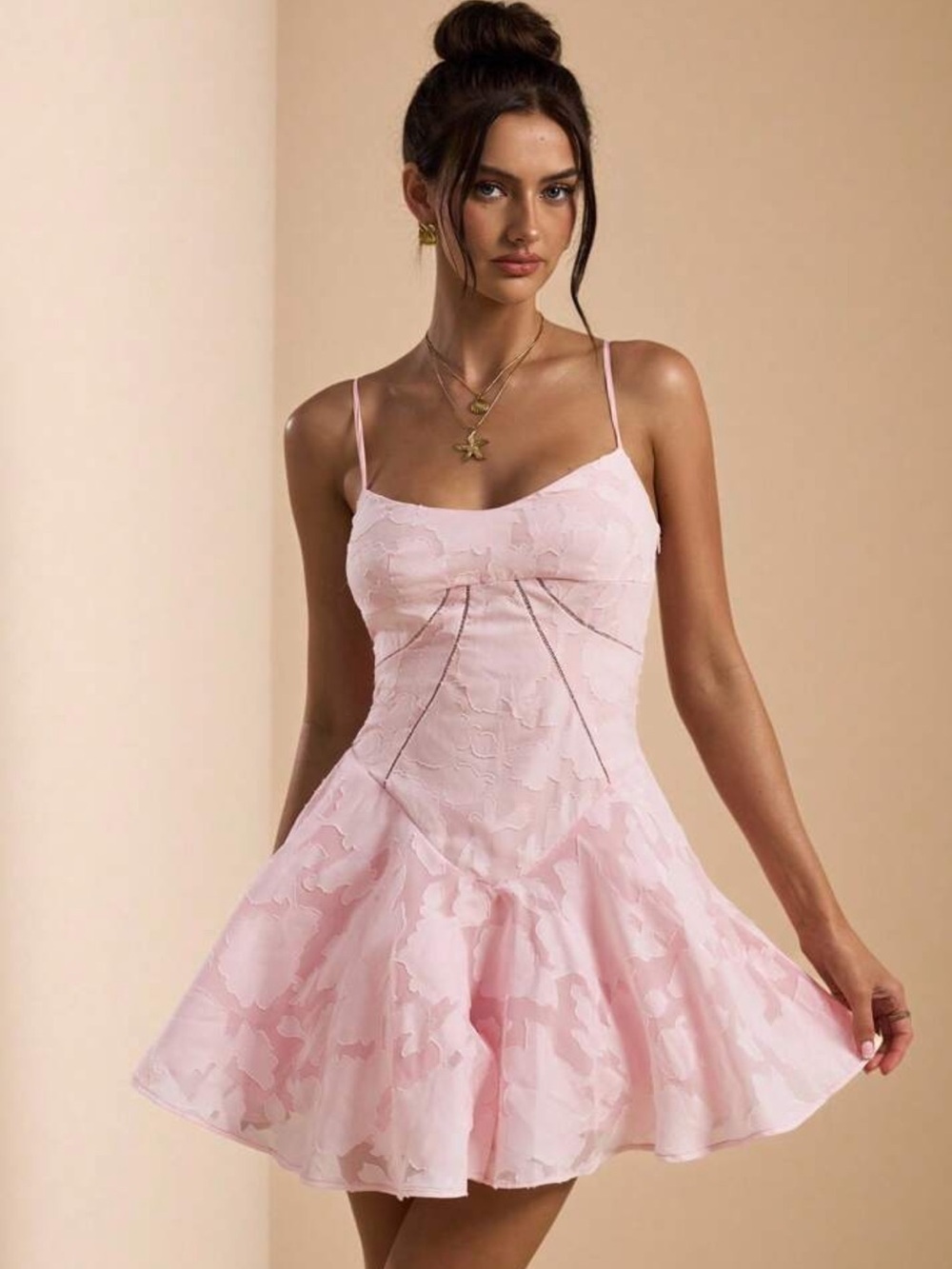 Light Pink Spaghetti-Strap A-Line Dress